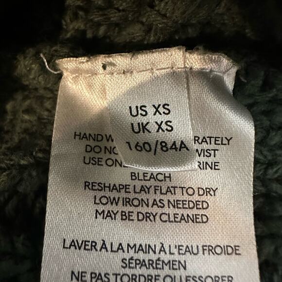 Free People Green Montana Cable Knit Chunky Oversized Cardigan Sweater sz XS - Picture 9 of 11